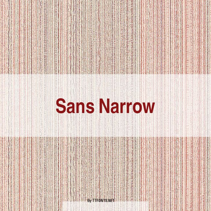 Sans Narrow example